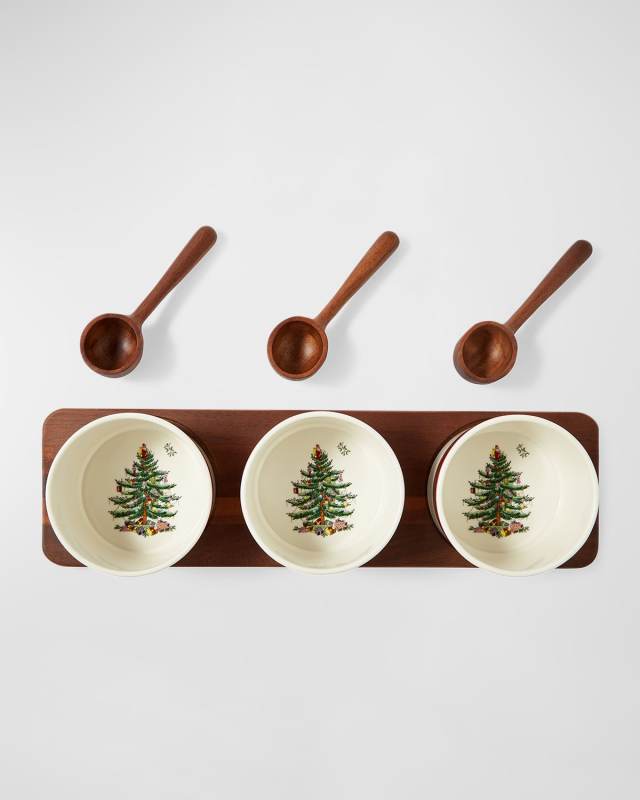 Christmas Tree Tartan 7-Piece Condiment Set