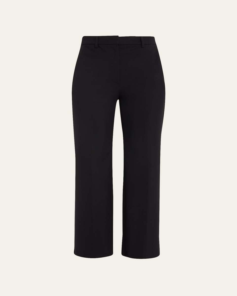 Ponte High-Waist Straight Pants