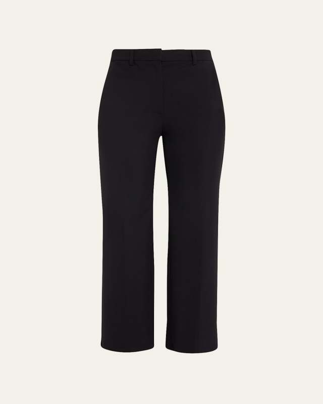 Ponte High-Waist Straight Pants