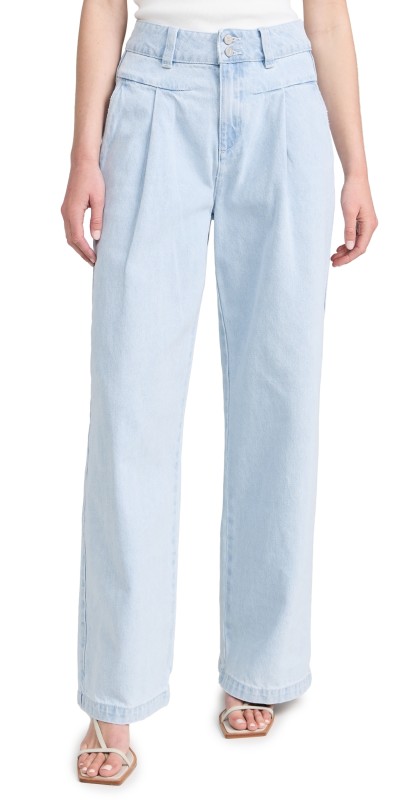 ABRAND Pleated Iris Pants Bleached Stone