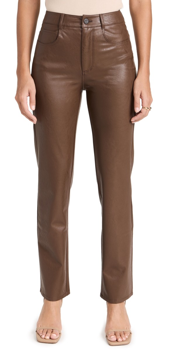 PAIGE Stella Chestnut Faux Leather Jeans Chestnut