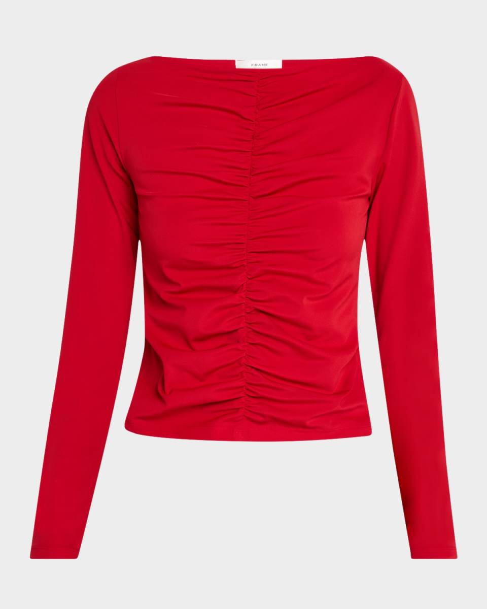 Ruched Long-Sleeve Top