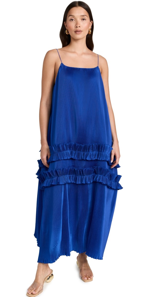 Orire Dots Midi Dress Blue
