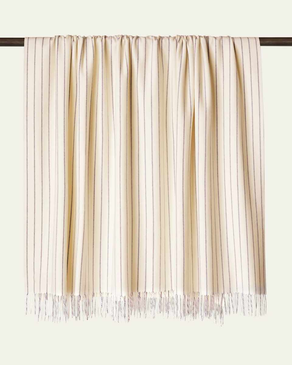 Gessato Pinstripe Cashmere Throw Blanket
