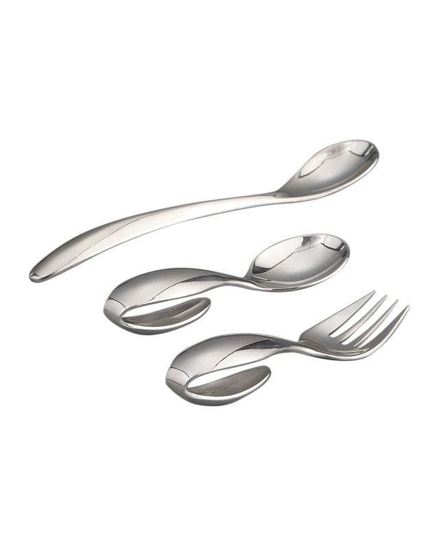 Classic Stainless Steel Three-Piece Feeding Set