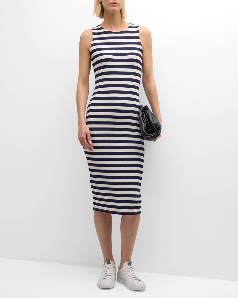 Nura Stripe Racerback Midi Dress
