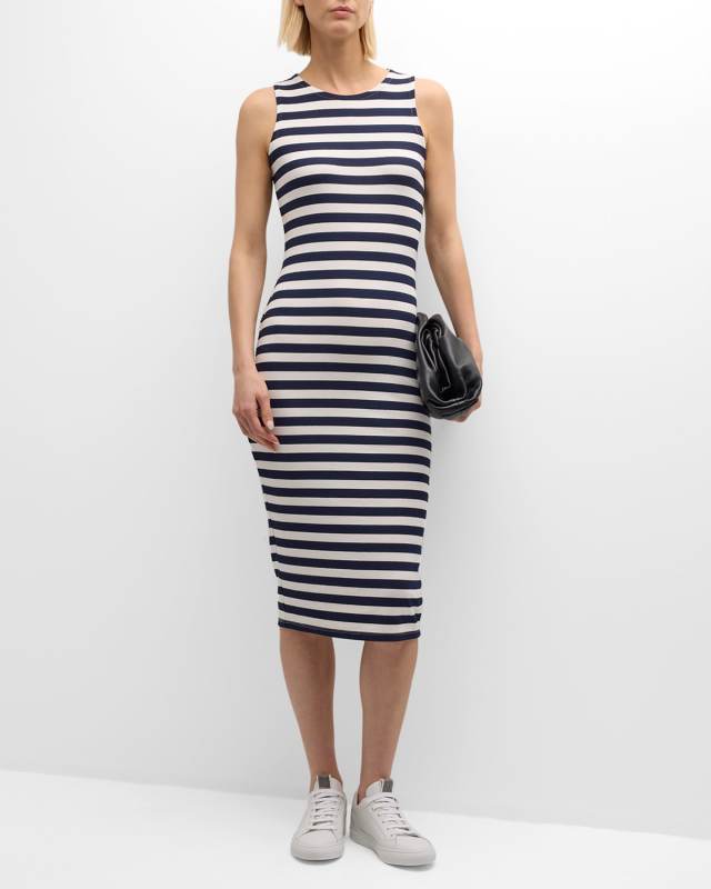Nura Stripe Racerback Midi Dress