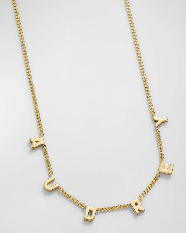 Mini 18K Gold-Plated Custom Spaced Letter Name Necklace