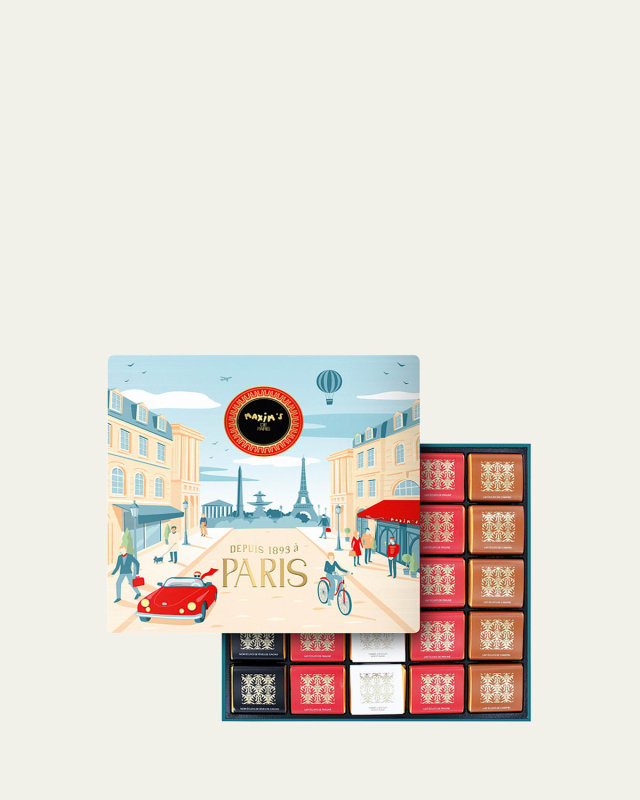 Bonjour Paris 50-Piece Chocolate Square Tin