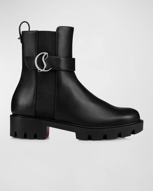 Leather CL Red Sole Chelsea Booties