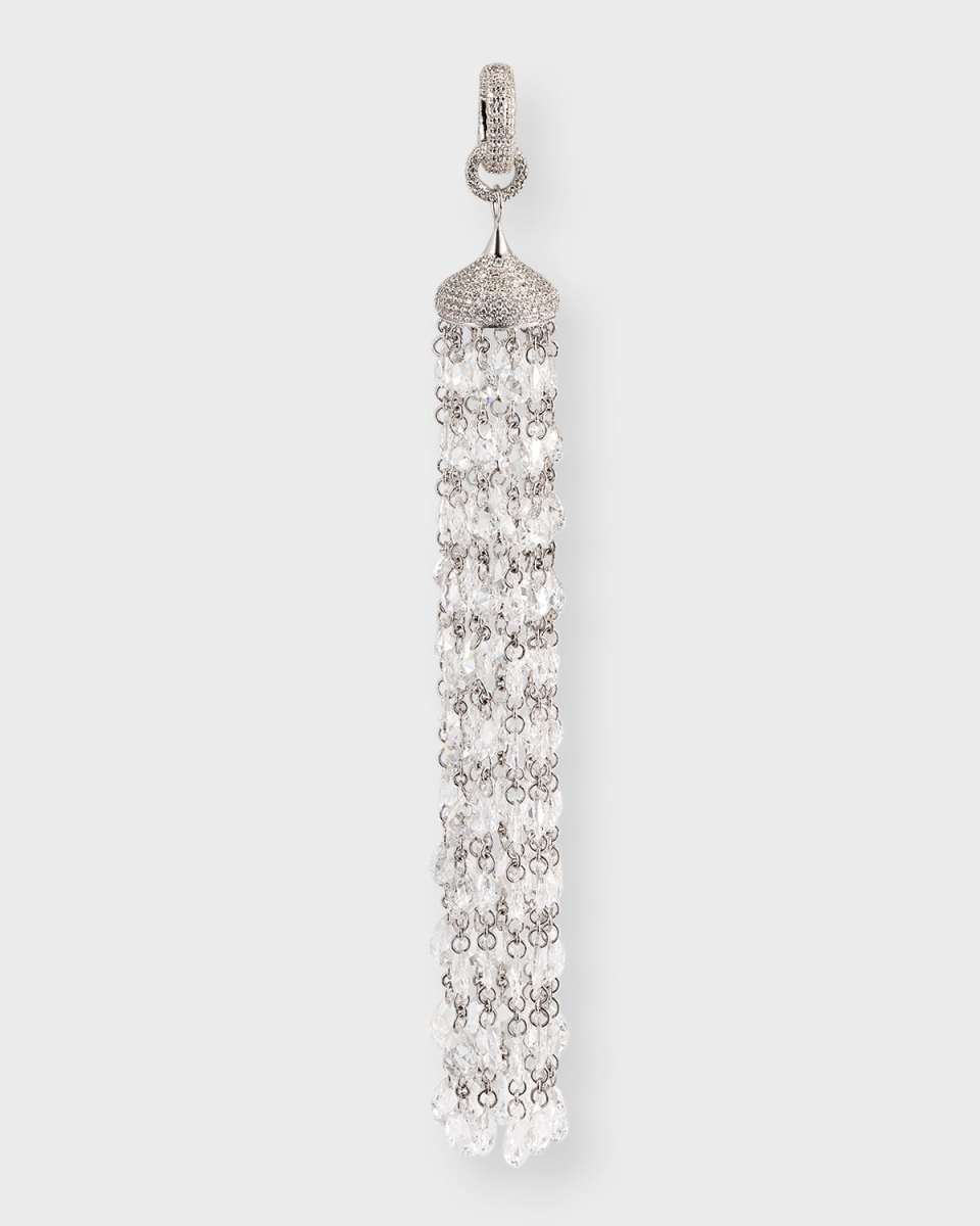 Tassel 18K White Gold Diamond Tassel Enhancer, 13.09tcw