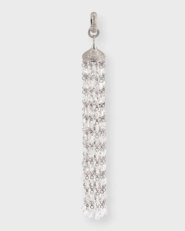 Tassel 18K White Gold Diamond Tassel Enhancer, 13.09tcw