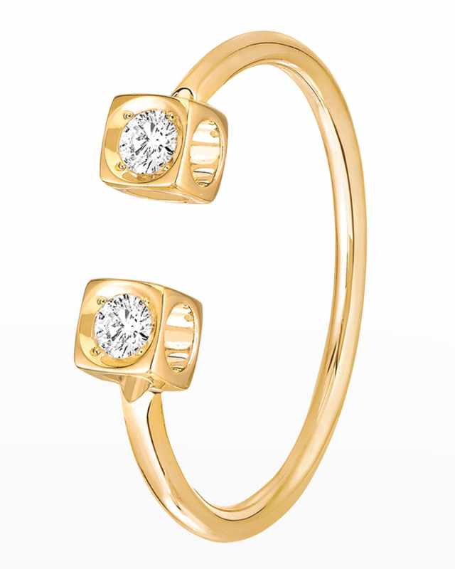 Yellow Gold Le Cube Diamond Accent Ring, Size 6.5