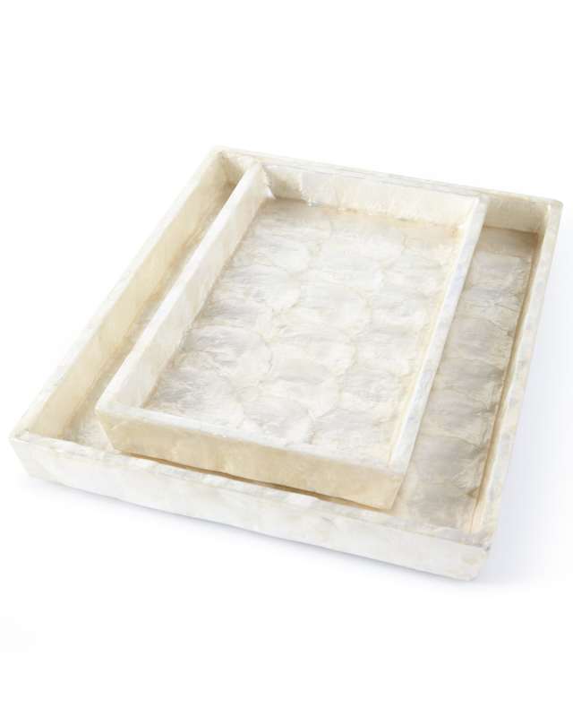 Andria Capiz Vanity Trays, Set of 2