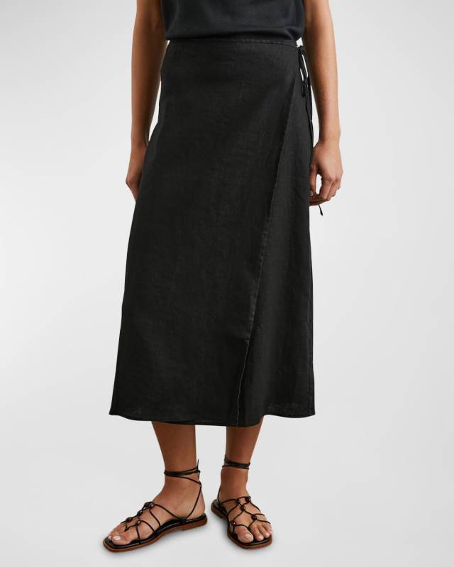 Carly Linen Wrap Skirt