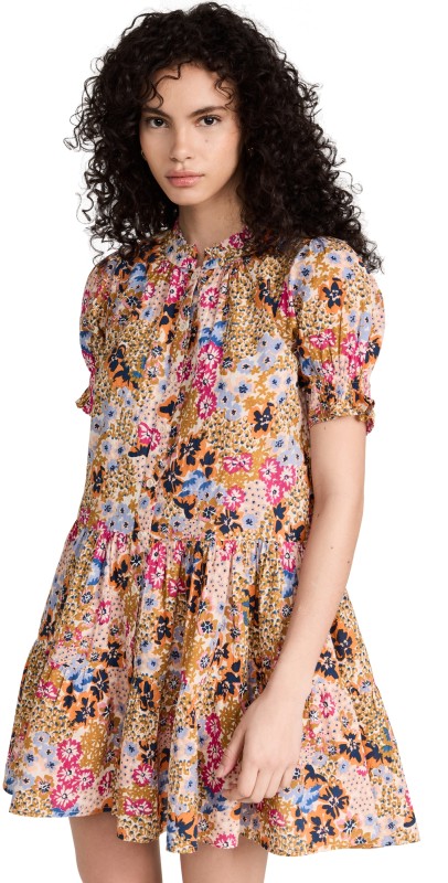Apiece Apart Las Alturas Mini Dress WILDFLOWERS CREAM MULTI