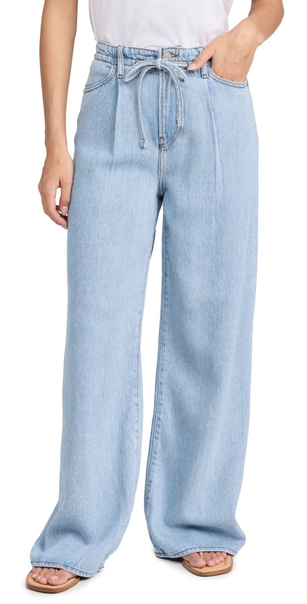 FRAME Super Drape Drawstring Wide Leg Jeans Calabria