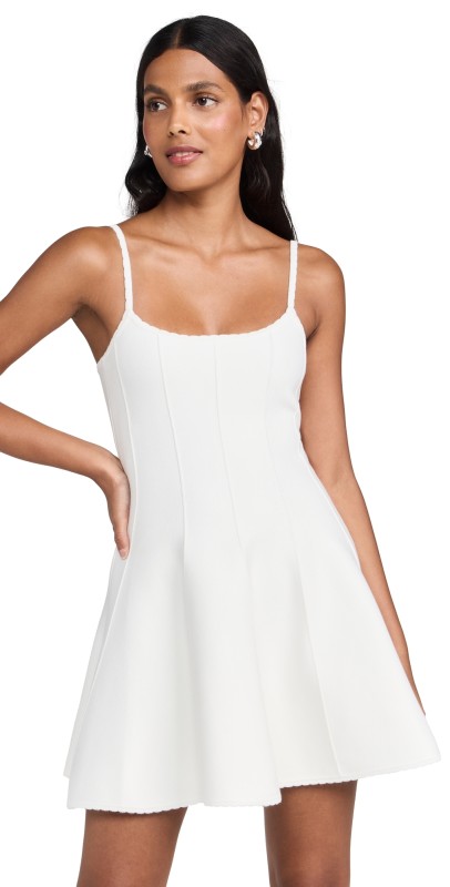 Fleur du Mal Flared Corset Dress Ivory