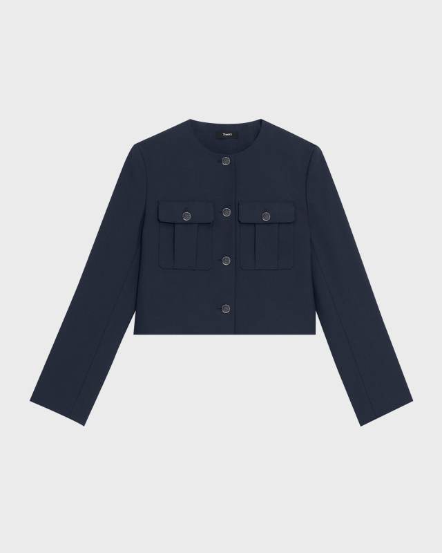 Oxford Wool Short Military Jacket