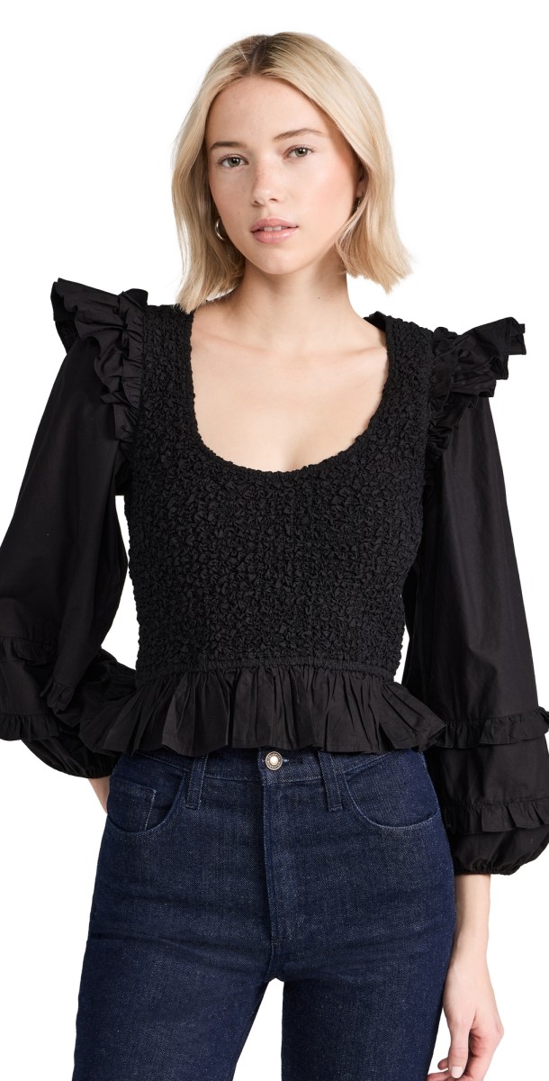 Cleobella Veronika Solid Blouse Black