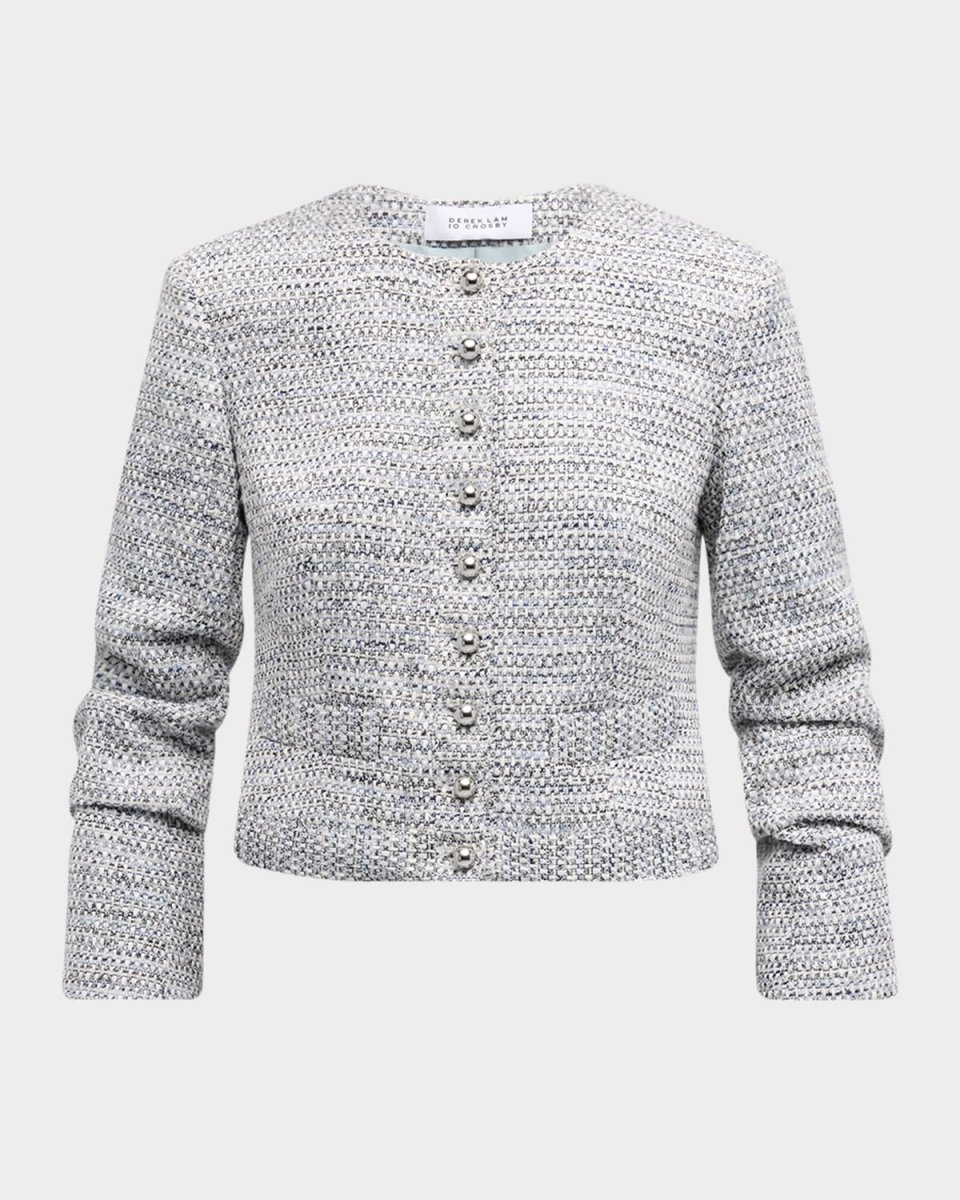 Piera Tweed Ruched Sleeve Jacket