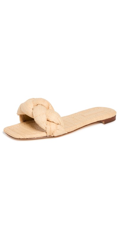 Loeffler Randall Joanna Braided Band Flat Sandals Natural