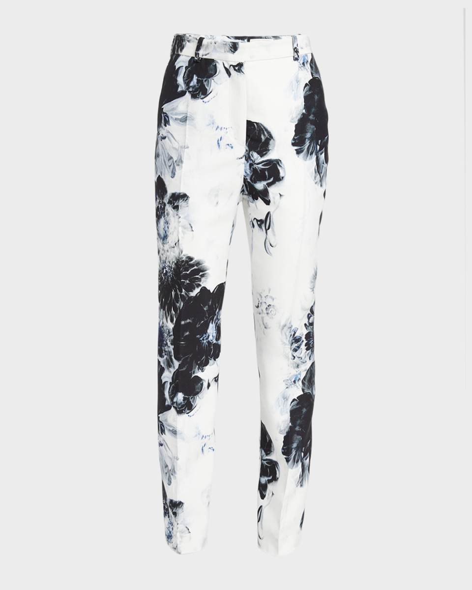 X-Ray Floral Print Straight-Leg Trousers