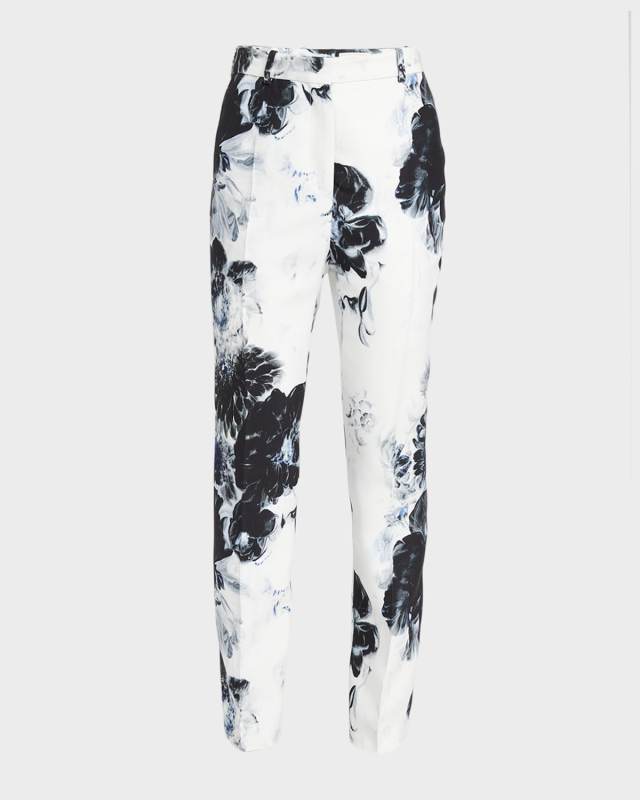 X-Ray Floral Print Straight-Leg Trousers