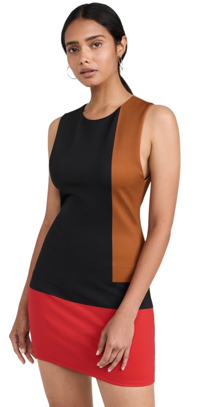 alice + olivia Wynell Dress Multi Colorblock