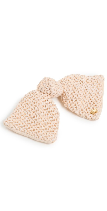 Lele Sadoughi Raffia Bow Barrette Ivory
