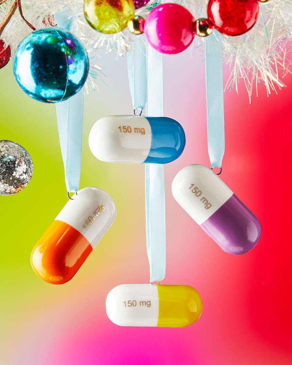 Pill Ornaments, Set of 4