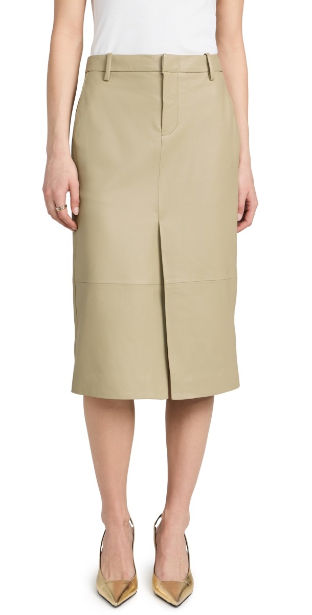 Vince Leather Trouser Front Skirt Seed