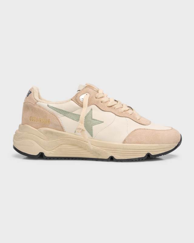 Star Mixed Leather Running Sneakers