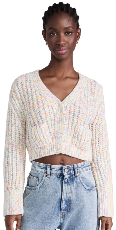 LoveShackFancy Meli Cardigan Rainbow Ice