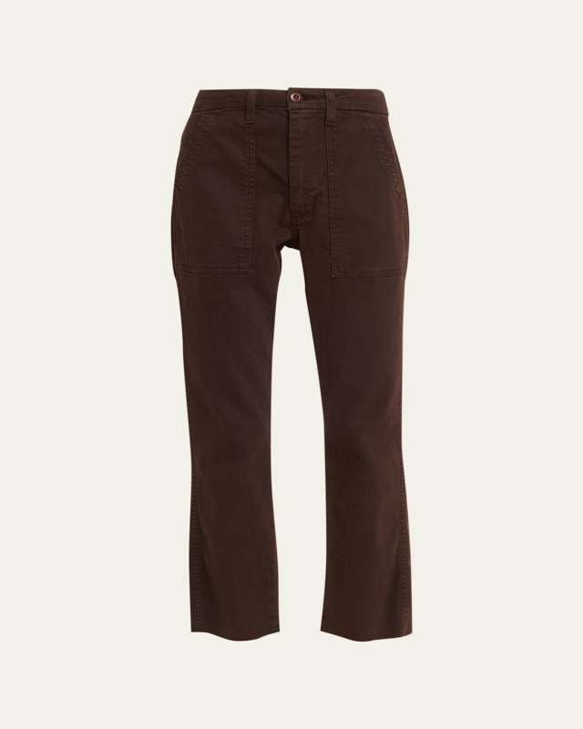 Easy Straight Cropped Army Trousers
