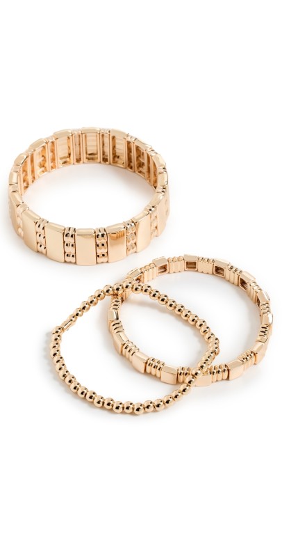 Roxanne Assoulin Mixed Texture Multi Bracelet Trio Multi