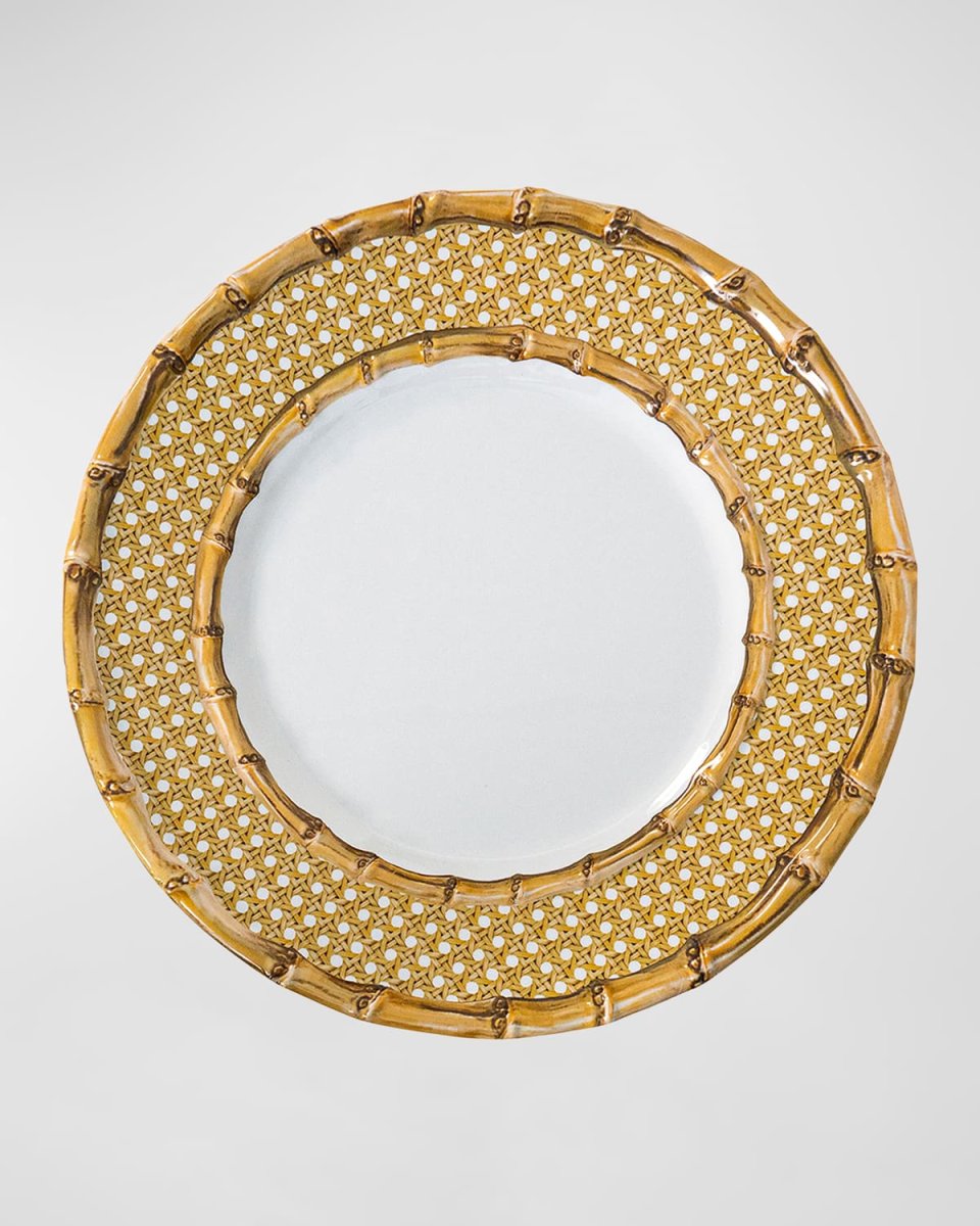 Bamboo Caning Melamine Dinner Plate - Natural