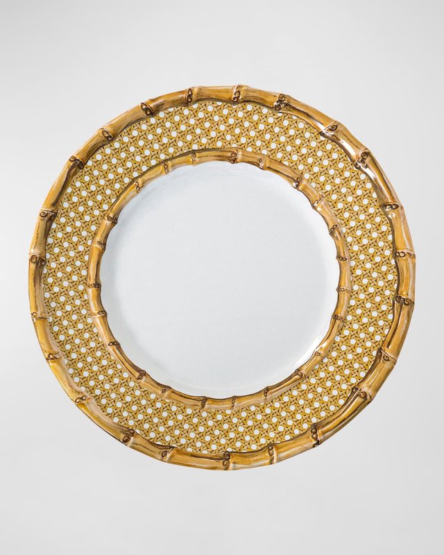 Bamboo Caning Melamine Dinner Plate - Natural