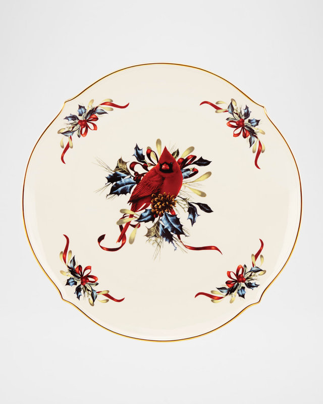Winter Greetings Round Serving Platter