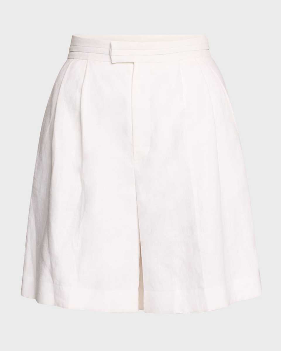 Lucia Pleated Linen Shorts