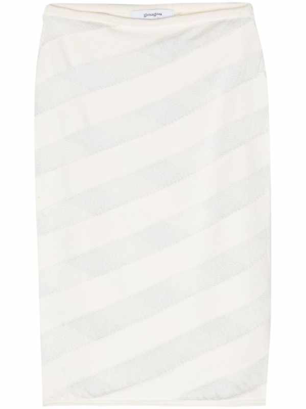 Zebara semi-sheer panel skirt