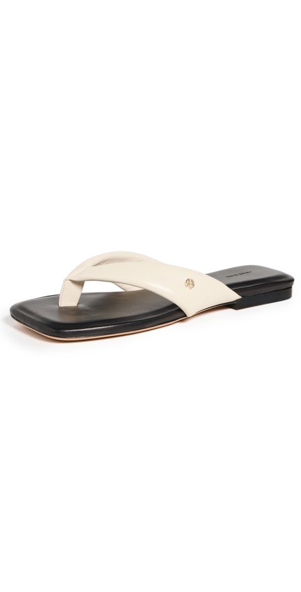 ANINE BING Viola Flat Sandals Ivory