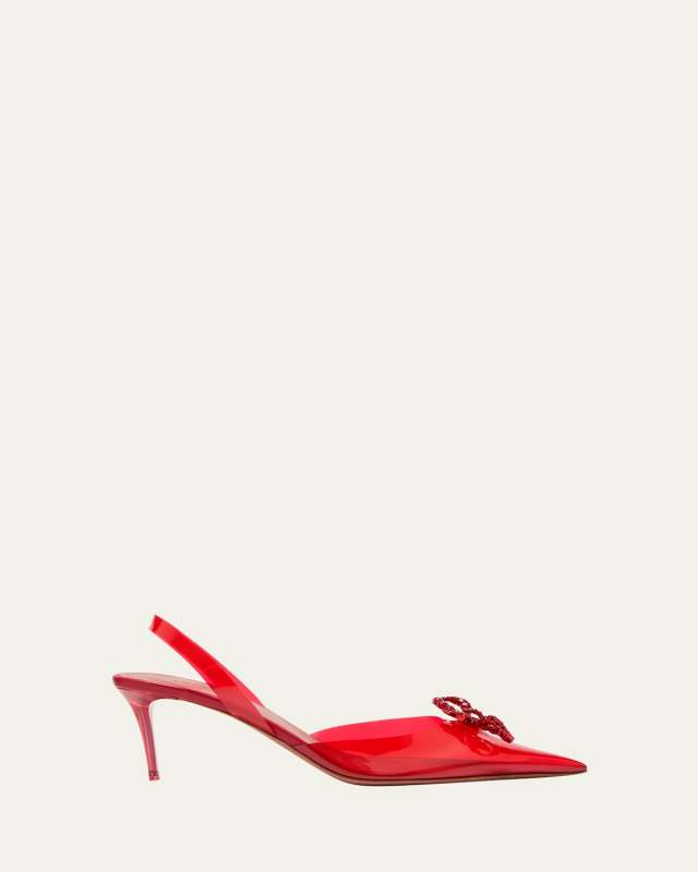 Rosie Clear Crystal Bow Halter Pumps