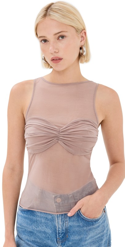 Reformation Rose Knit Top Shitake