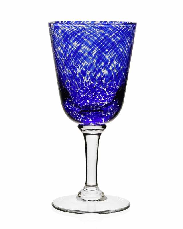 Vanessa Glass Water Goblet, Blue