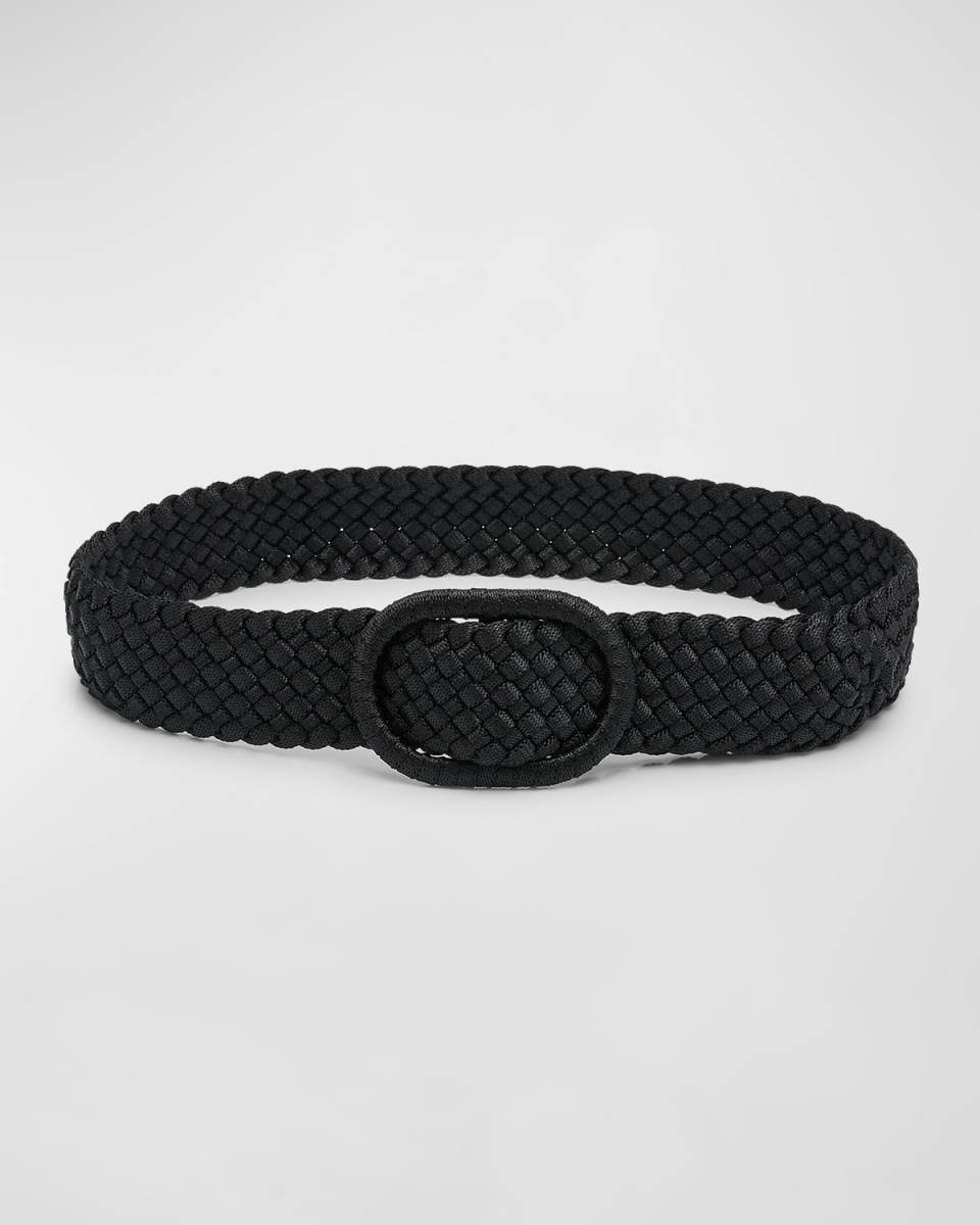 Wide Braided Nylon & Leather Belt