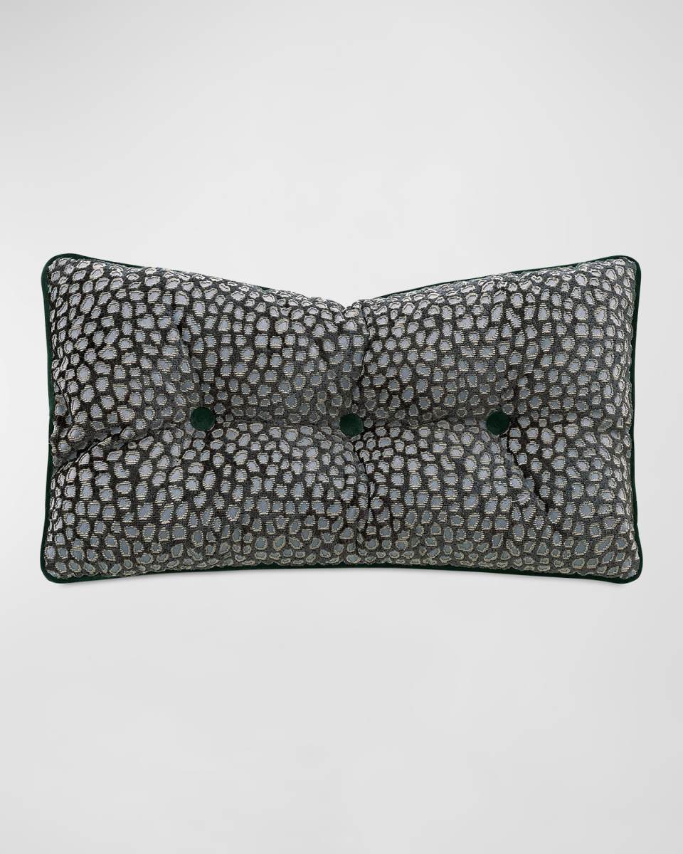 Esmeralda Button-Tufted Decorative Pillow, 15" x 26"