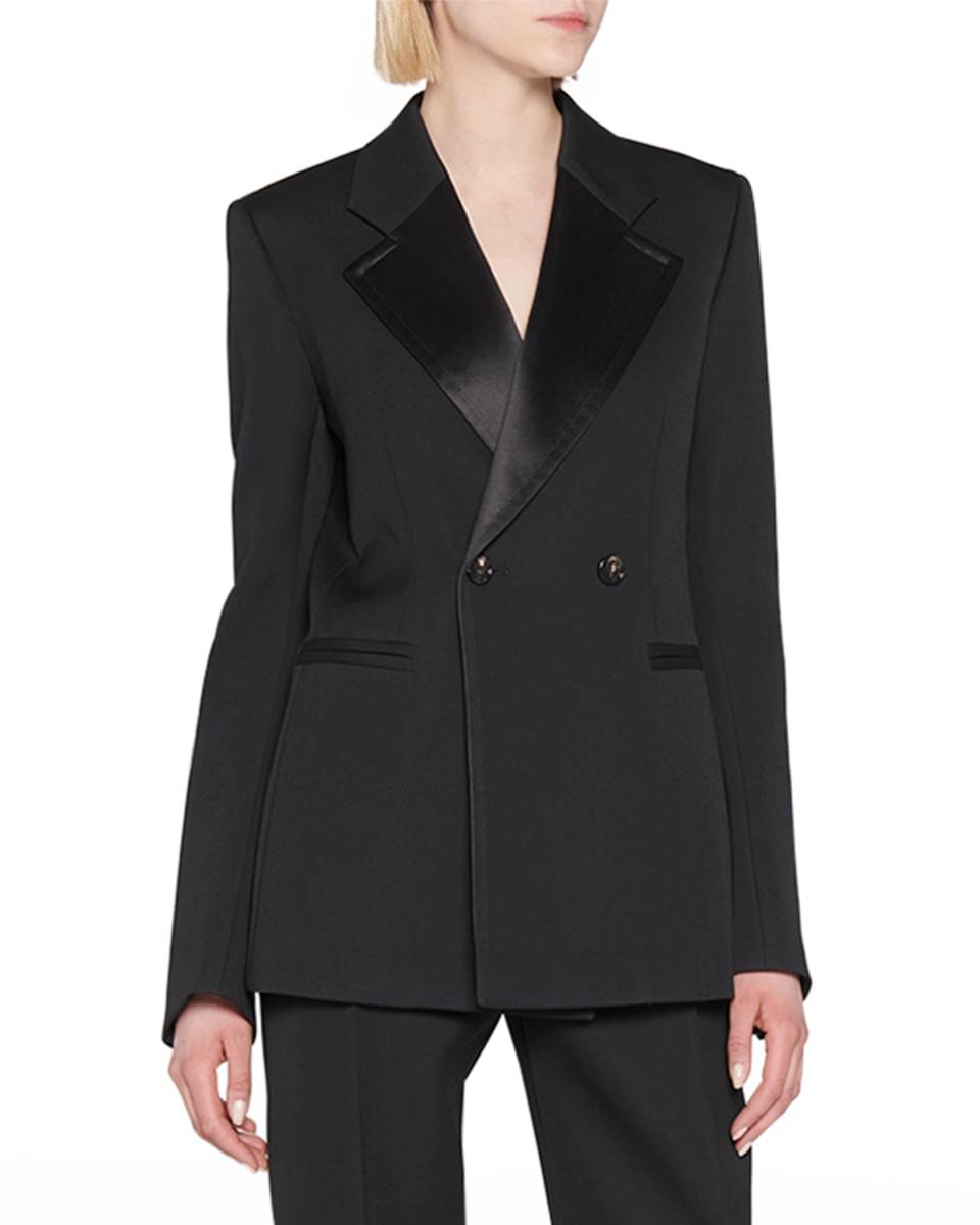 Compact Wool Two-Button Blazer Jacket