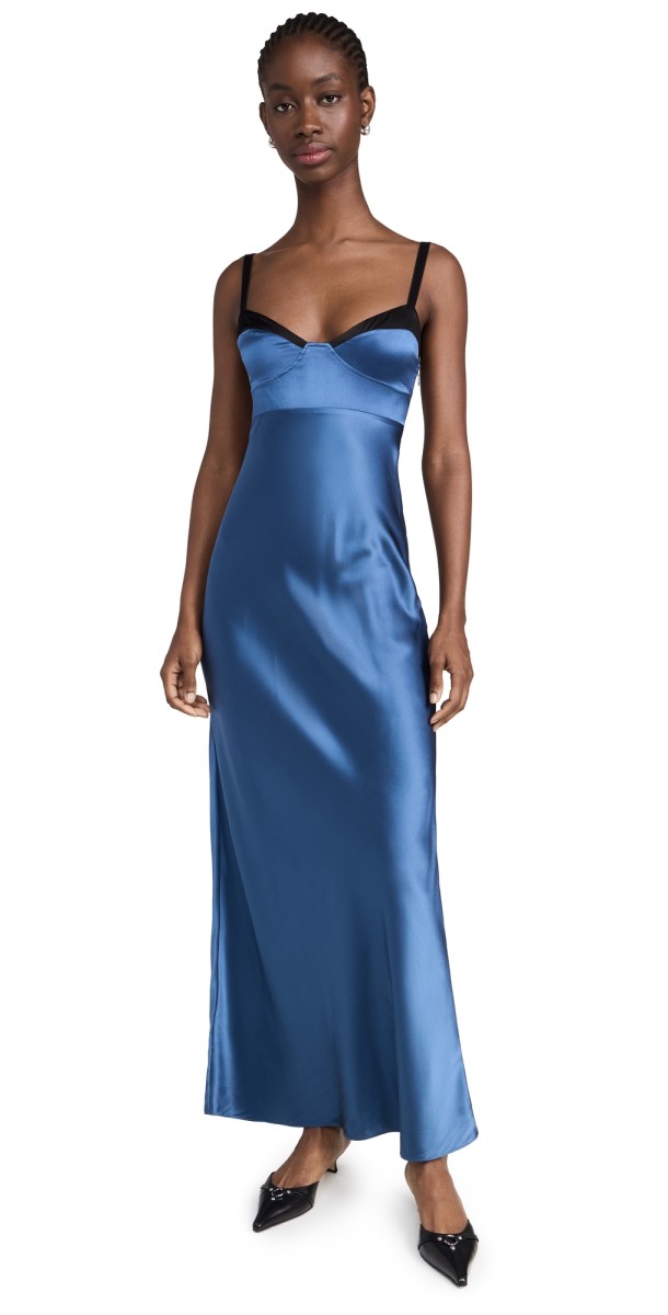 SIR. Depeche Balconette Gown Dark Blue