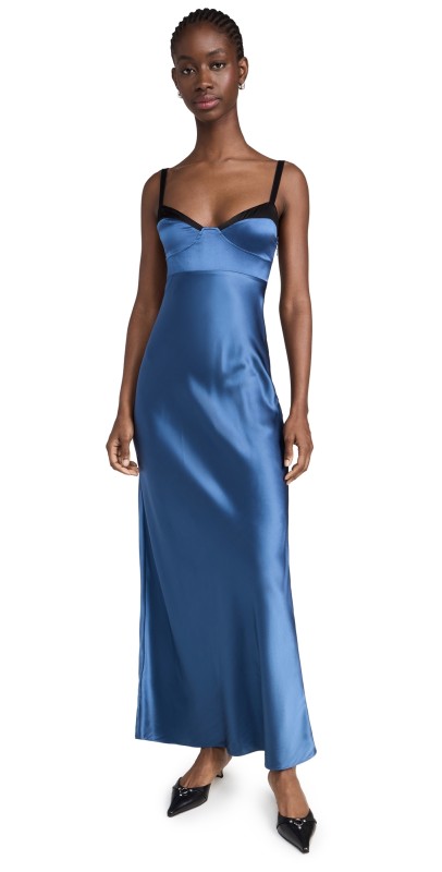 SIR. Depeche Balconette Gown Dark Blue